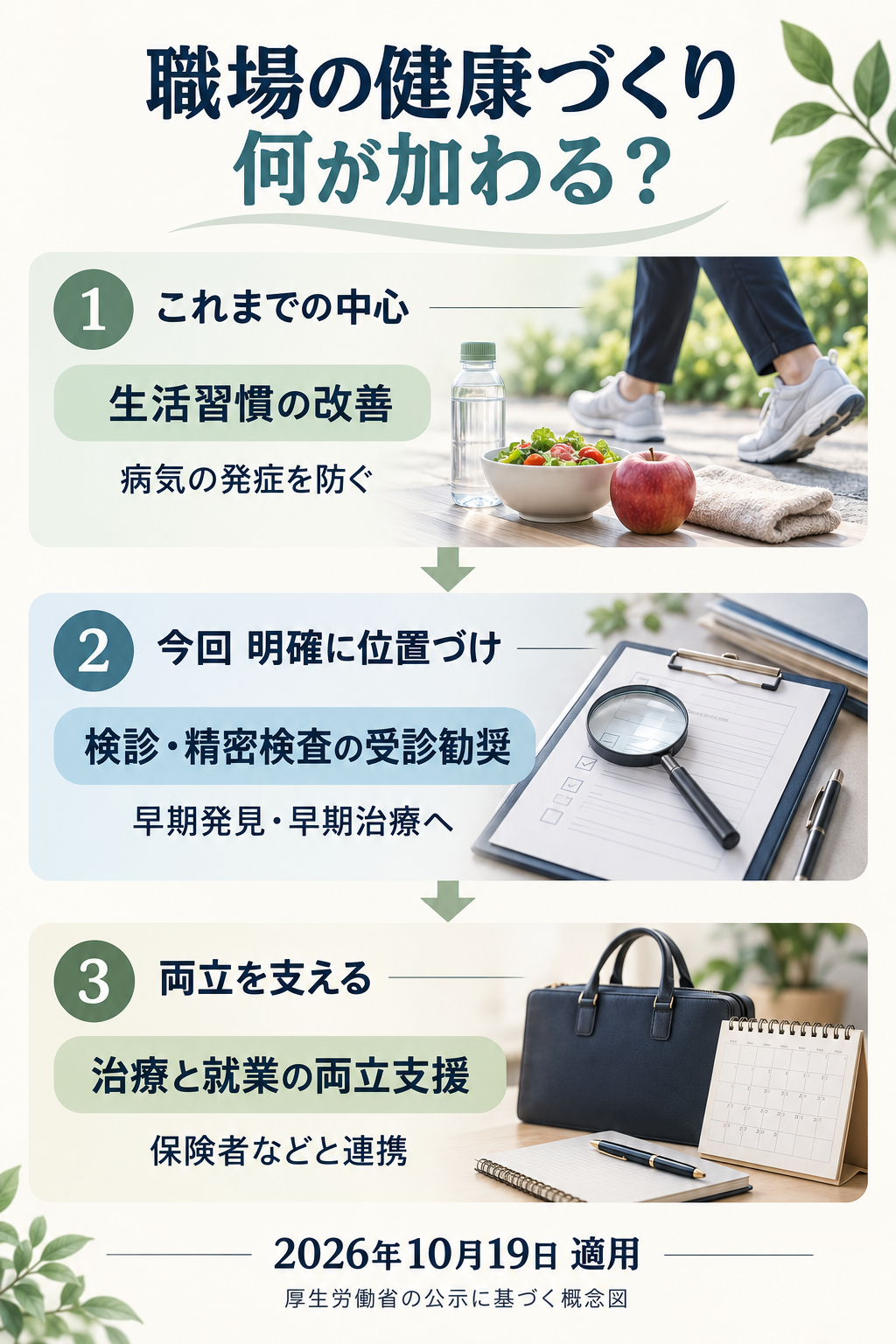 従来の発症予防に加え、早期発見・早期治療への支援を明確に位置づけました。